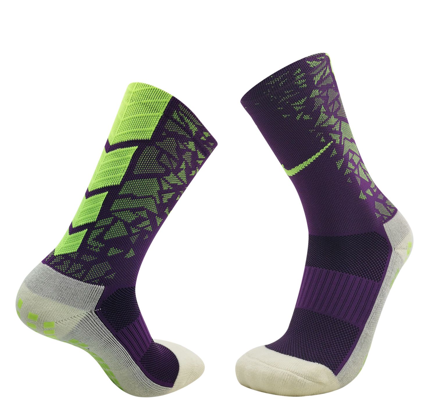 Meia Pro Antiderrapante Preta e Verde